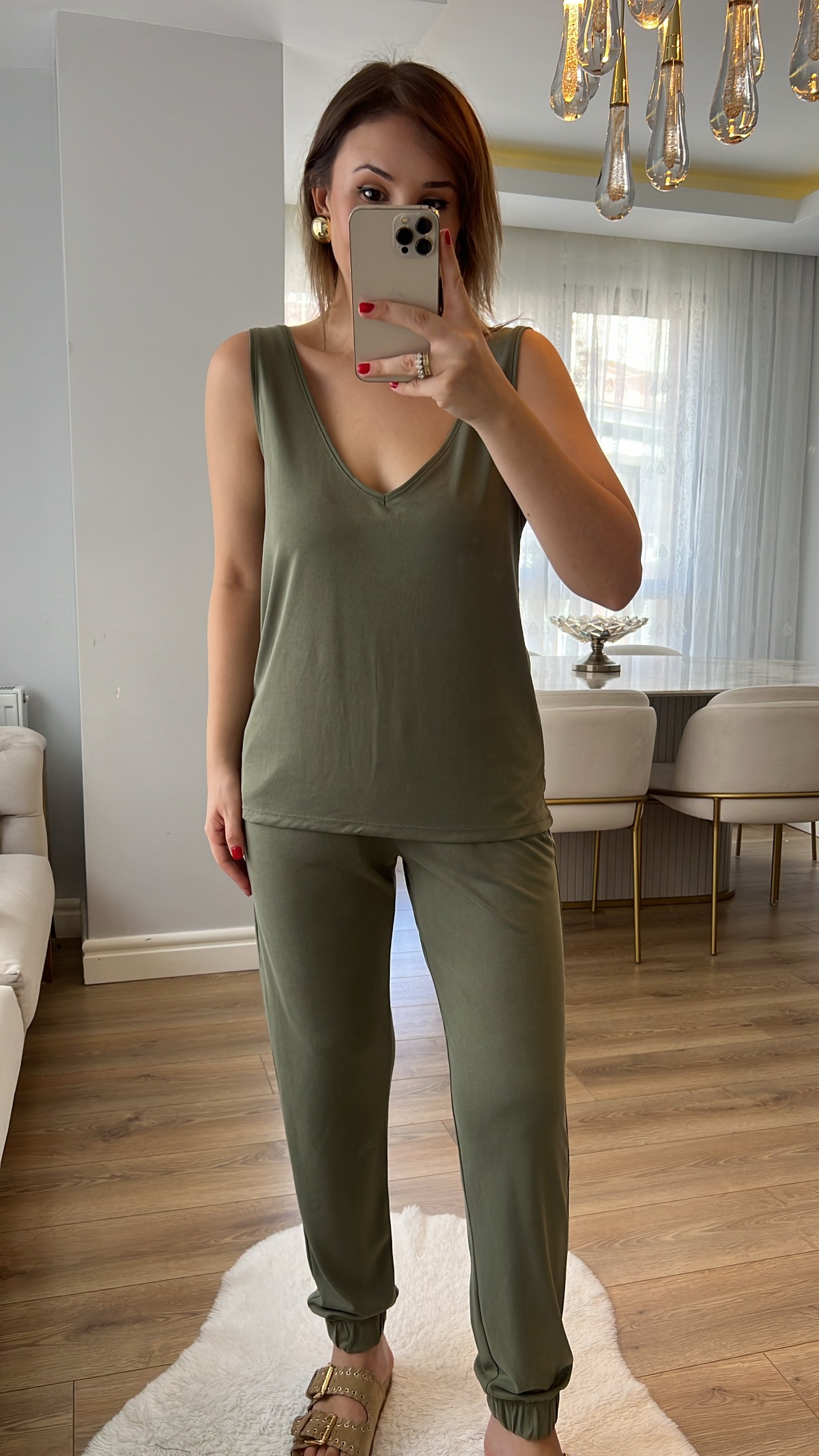 Set de țesături modal Oysh Green Color V pentru atleți și joggeri