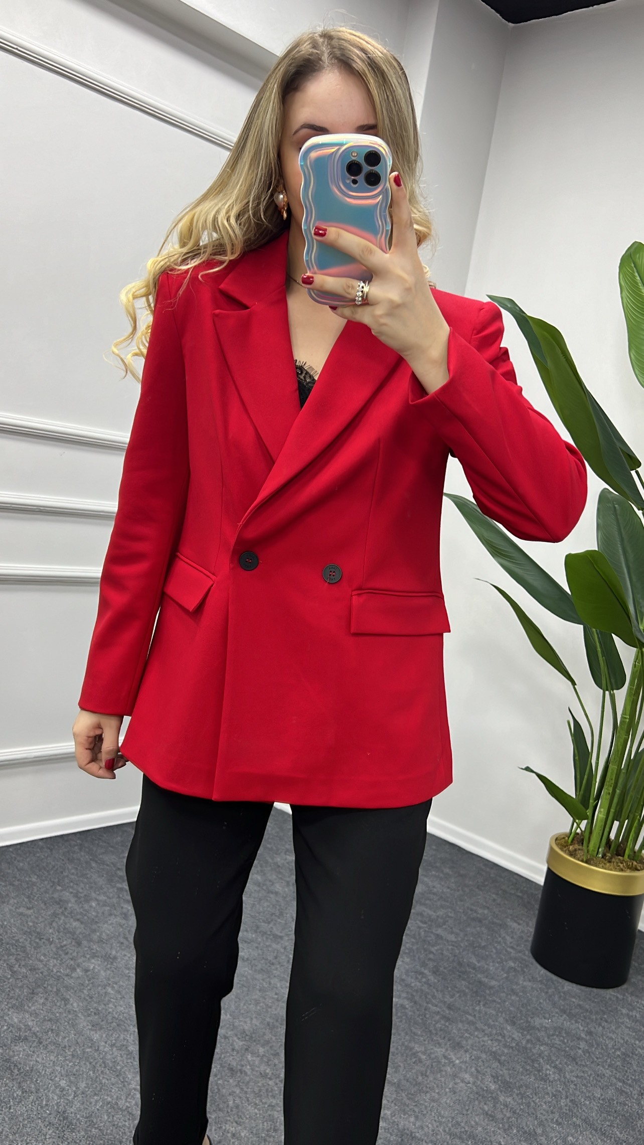 ZR Kırmızı Blazer Ceket