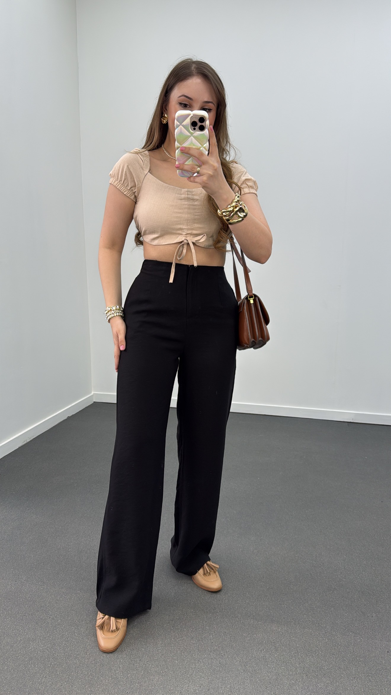 Pantaloni Palazzo din modal negri Benan