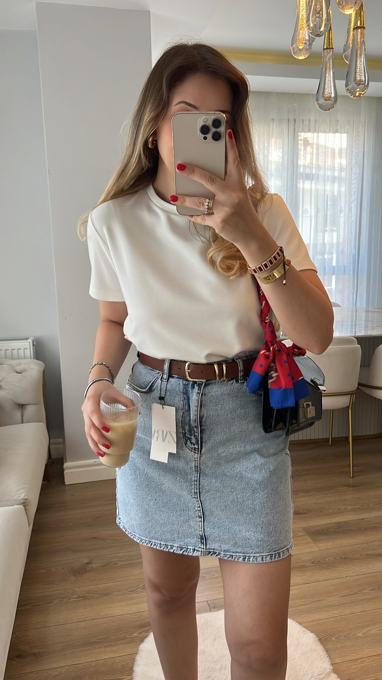 ZR Gold Düğmeli Tok Premium Beyaz Tshirt