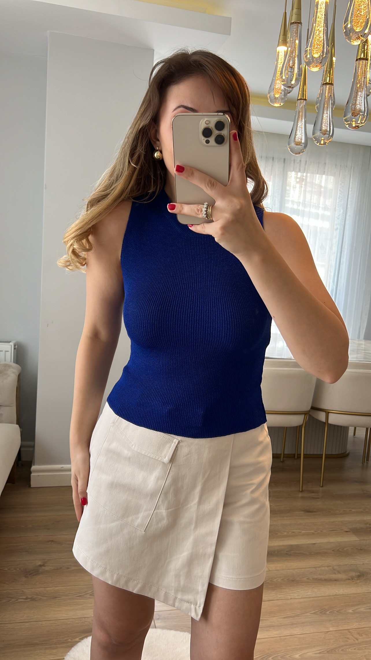 Tricot de corp din stofă Thessaloniki Saks Blue Crew Deck
