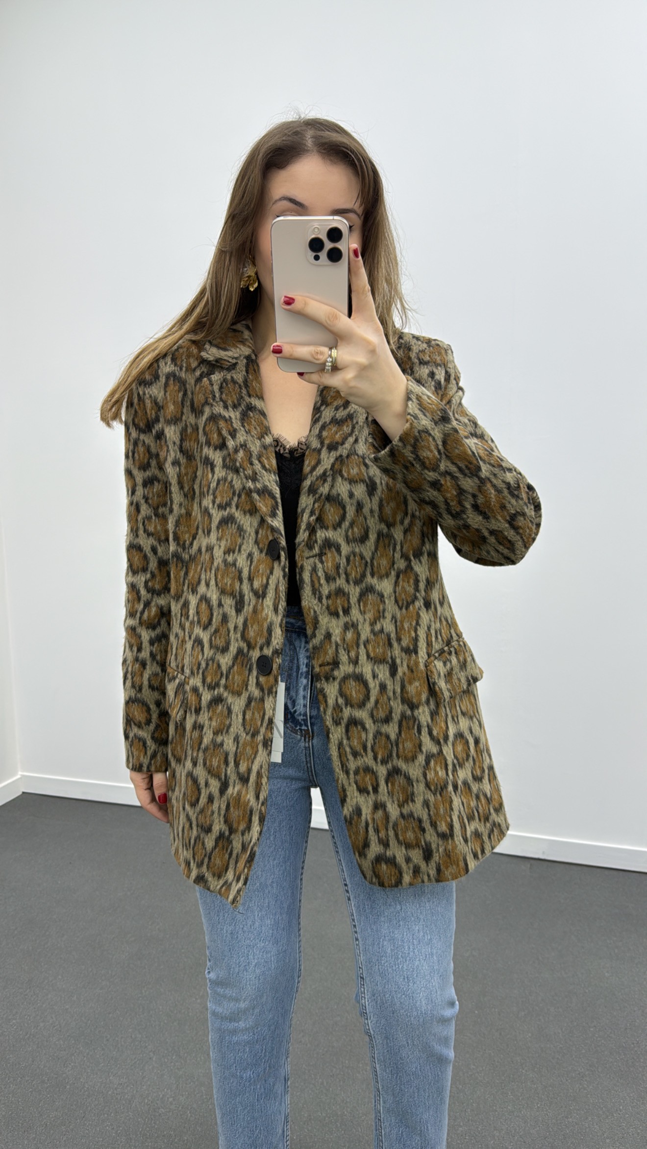 Massi Leopar Desenli Blazer Ceket