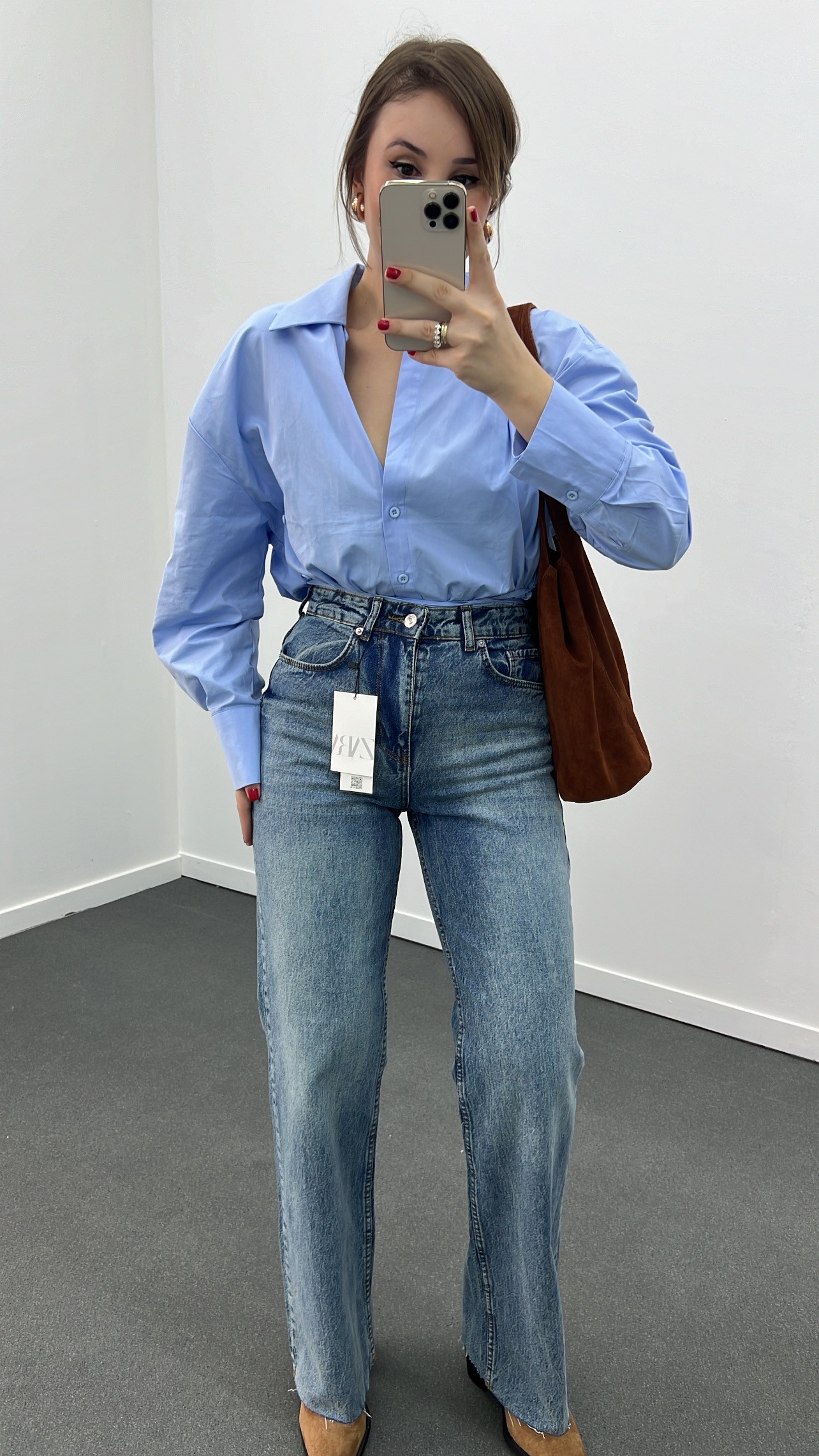 Roma Kot Yıkamalı Wide Leg Jeans