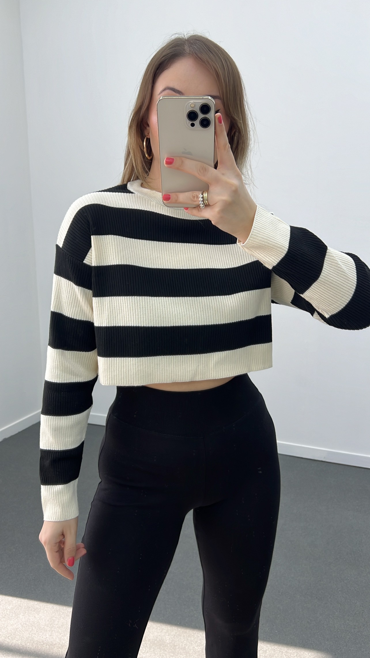 Tricotaje cu dungi Max Black Ecru