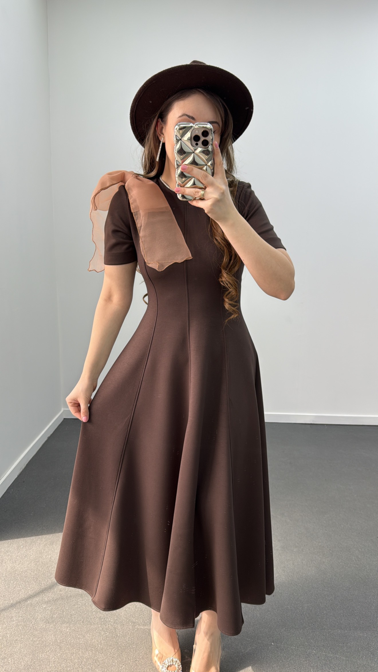 Princess Kahve Fiyonklu Premium Elbise