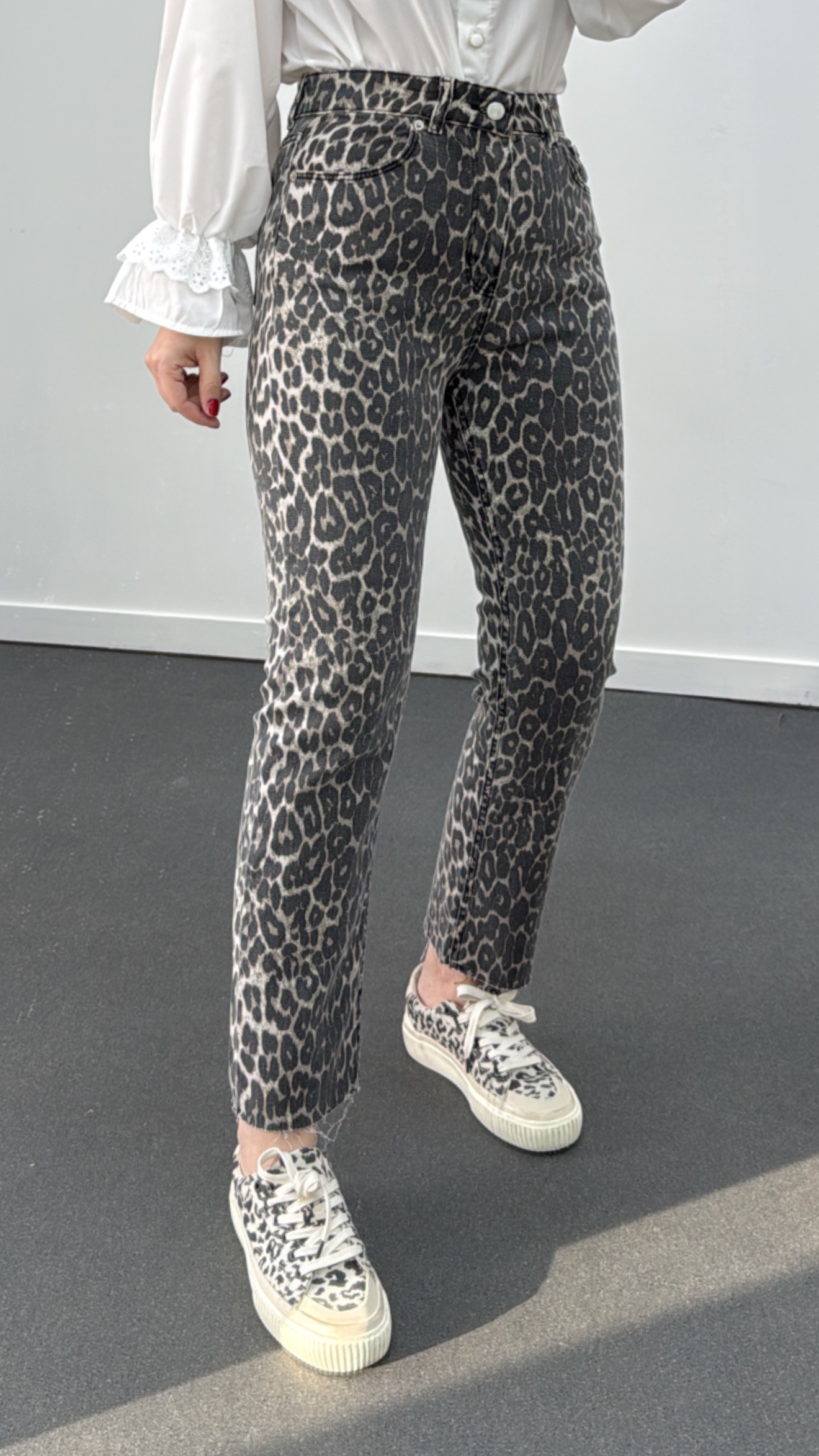 Juliet Leopar Kot Yüksek Bel Slim Fit Jean