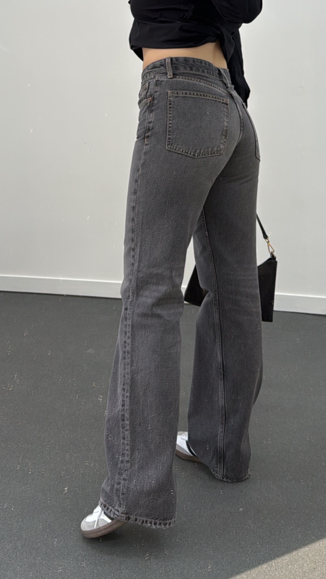 Chicago Gri Yıkamalı Wide Leg Jeans