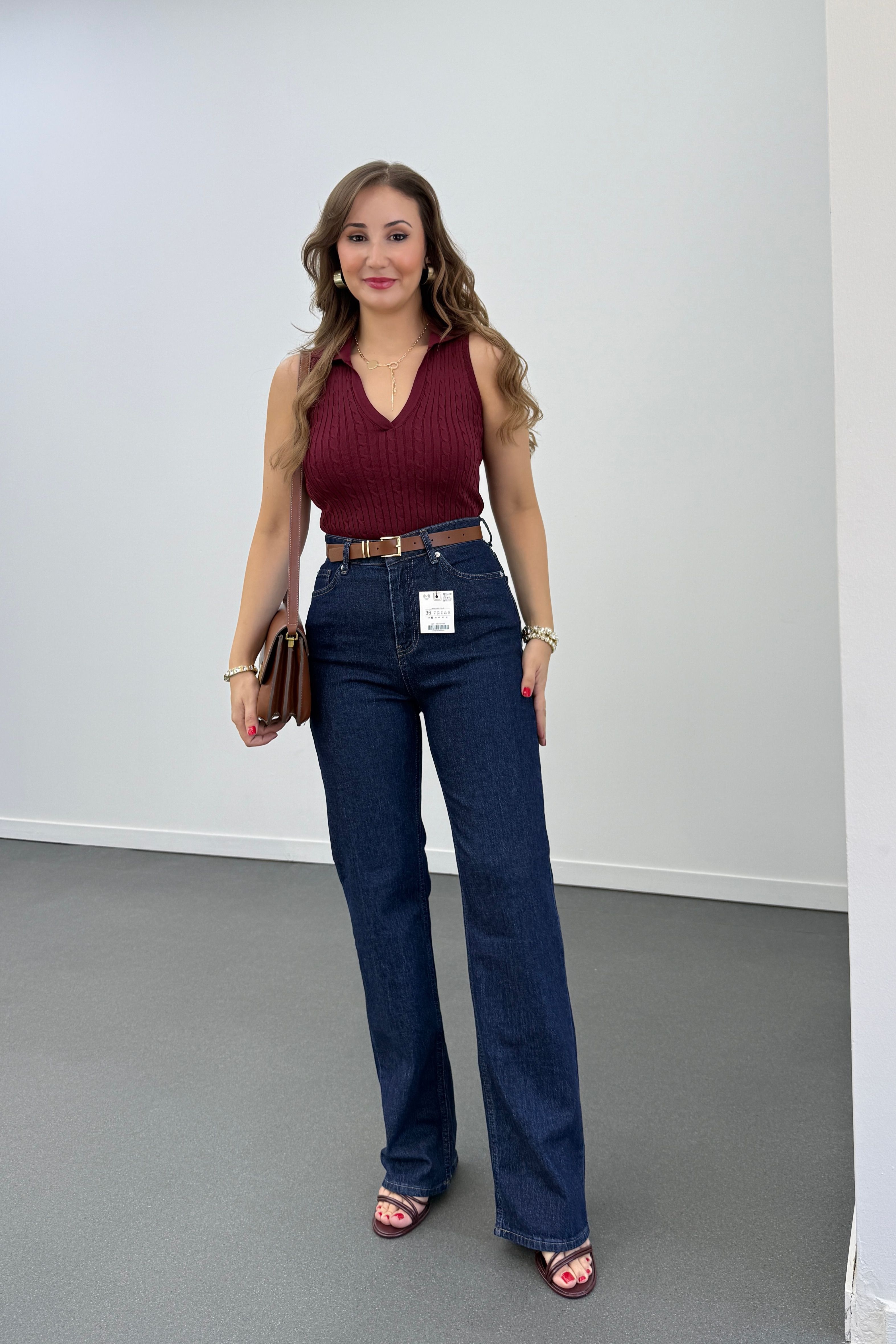 Miami Dark Yıkamalı Süper Yüksek Bel Wide Leg Jeans