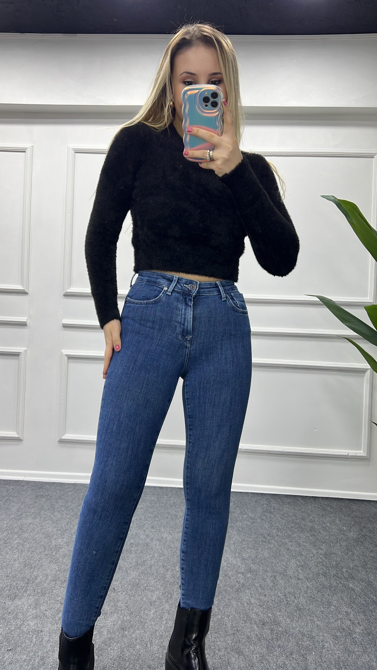 Only Koyu Kot Renk Push-Up Toparlayıcı Skinny Jeans
