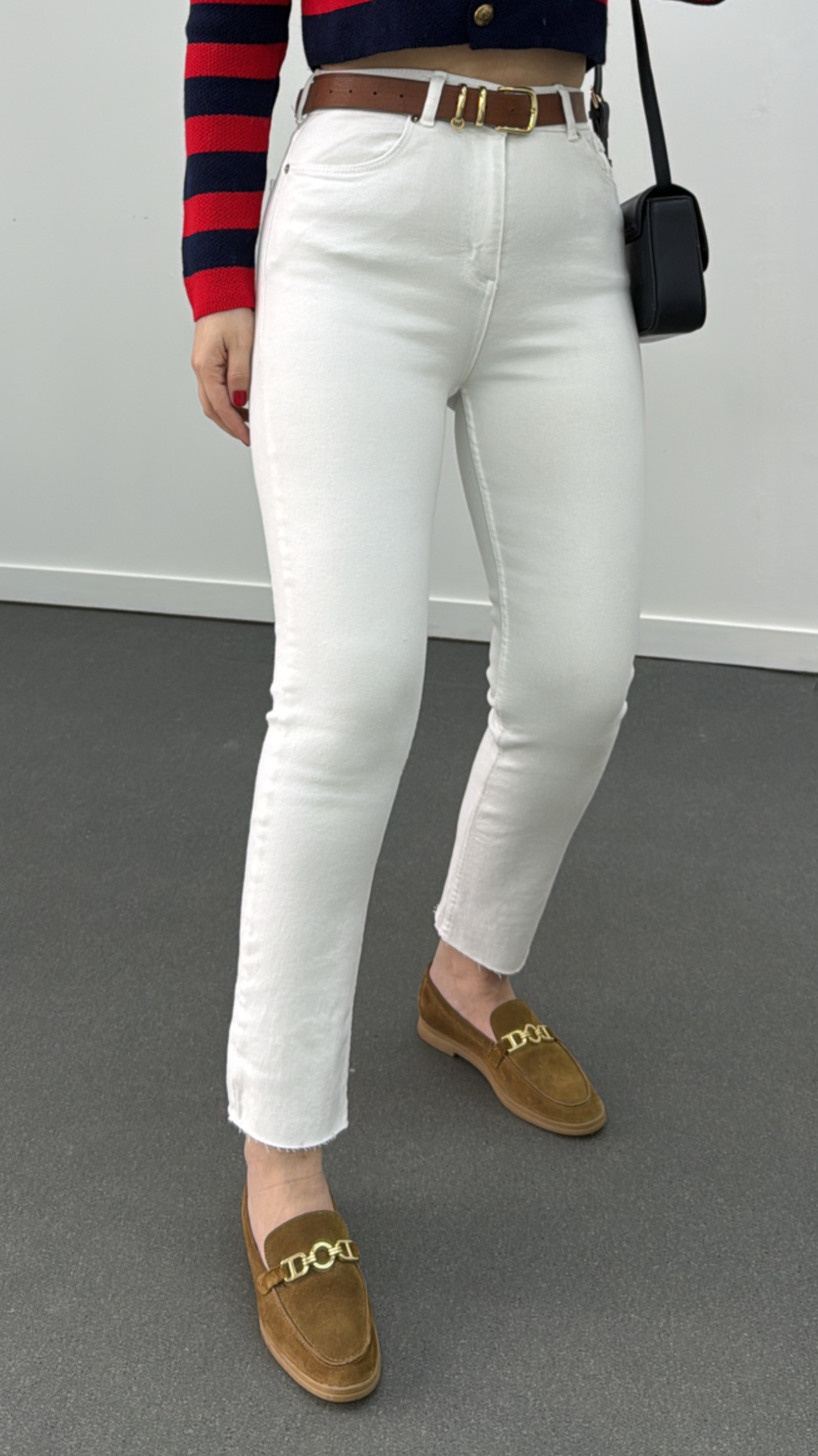 Juliet Beyaz Renk Yüksek Bel Slim Fit Jean