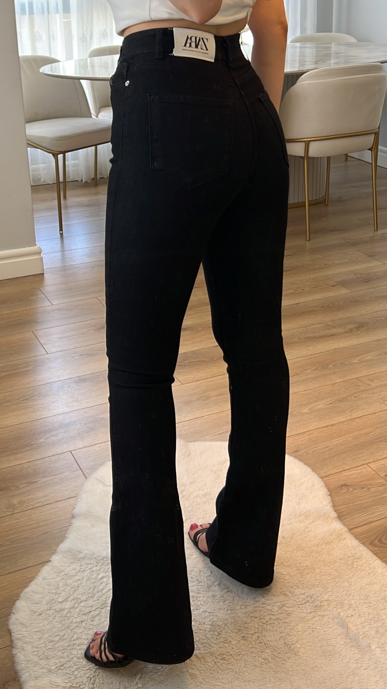 ZR Siyah Extra Yüksek Bel Full Likralı Flare Jeans 
