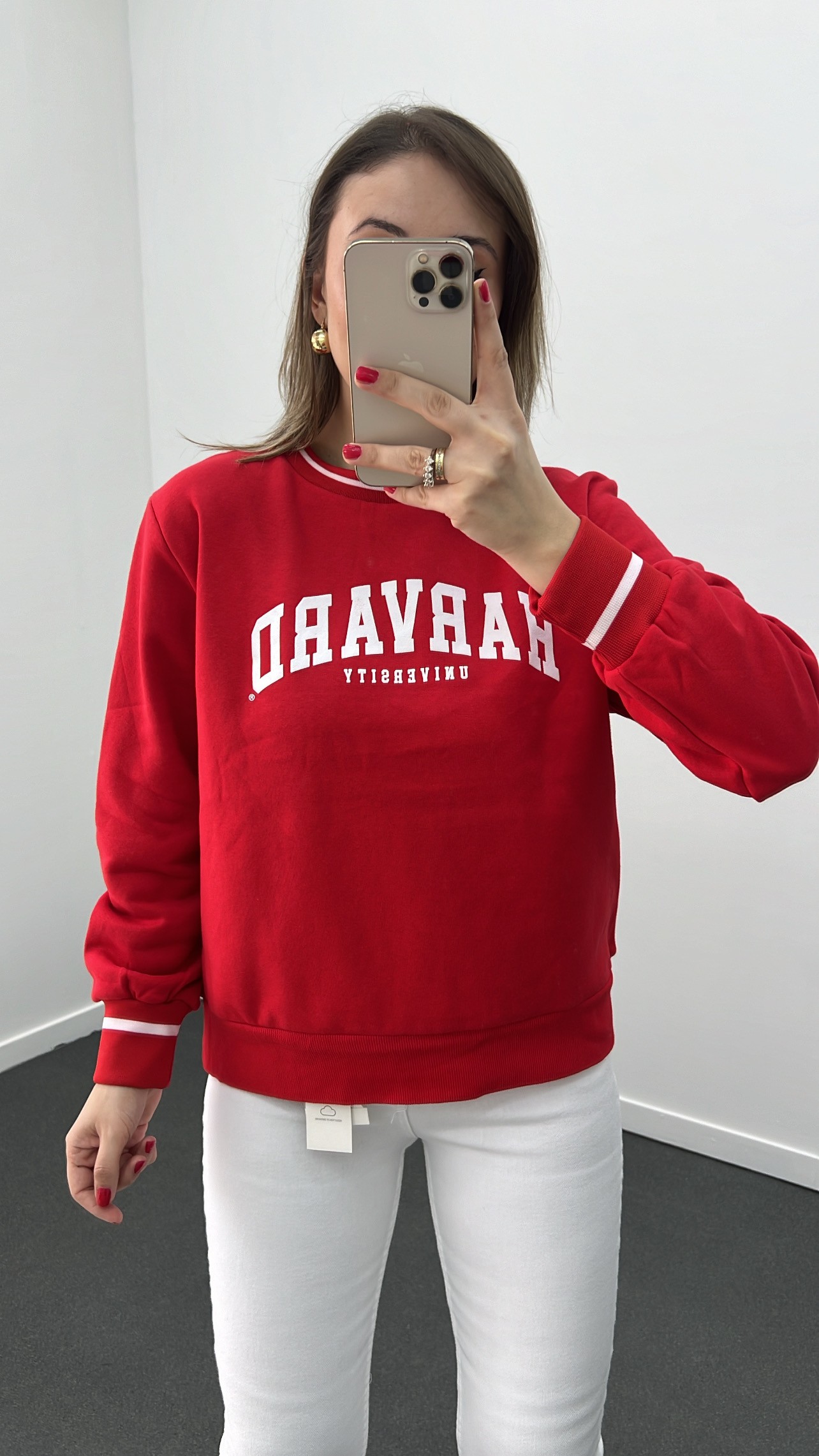 Harvard Uni Kırmızı Sweatshirt 