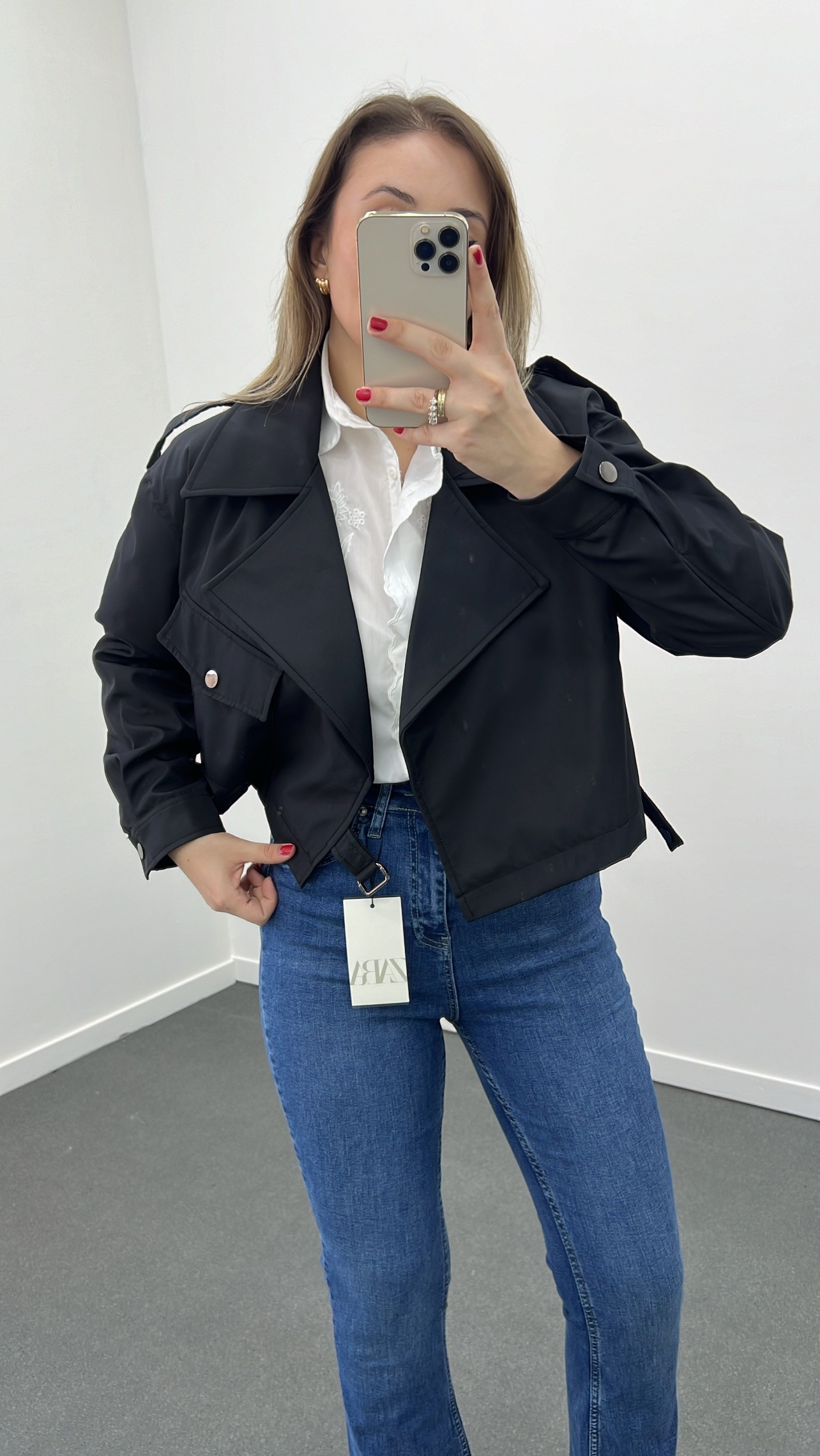 ZR Siyah Kruvaze Model Trenç