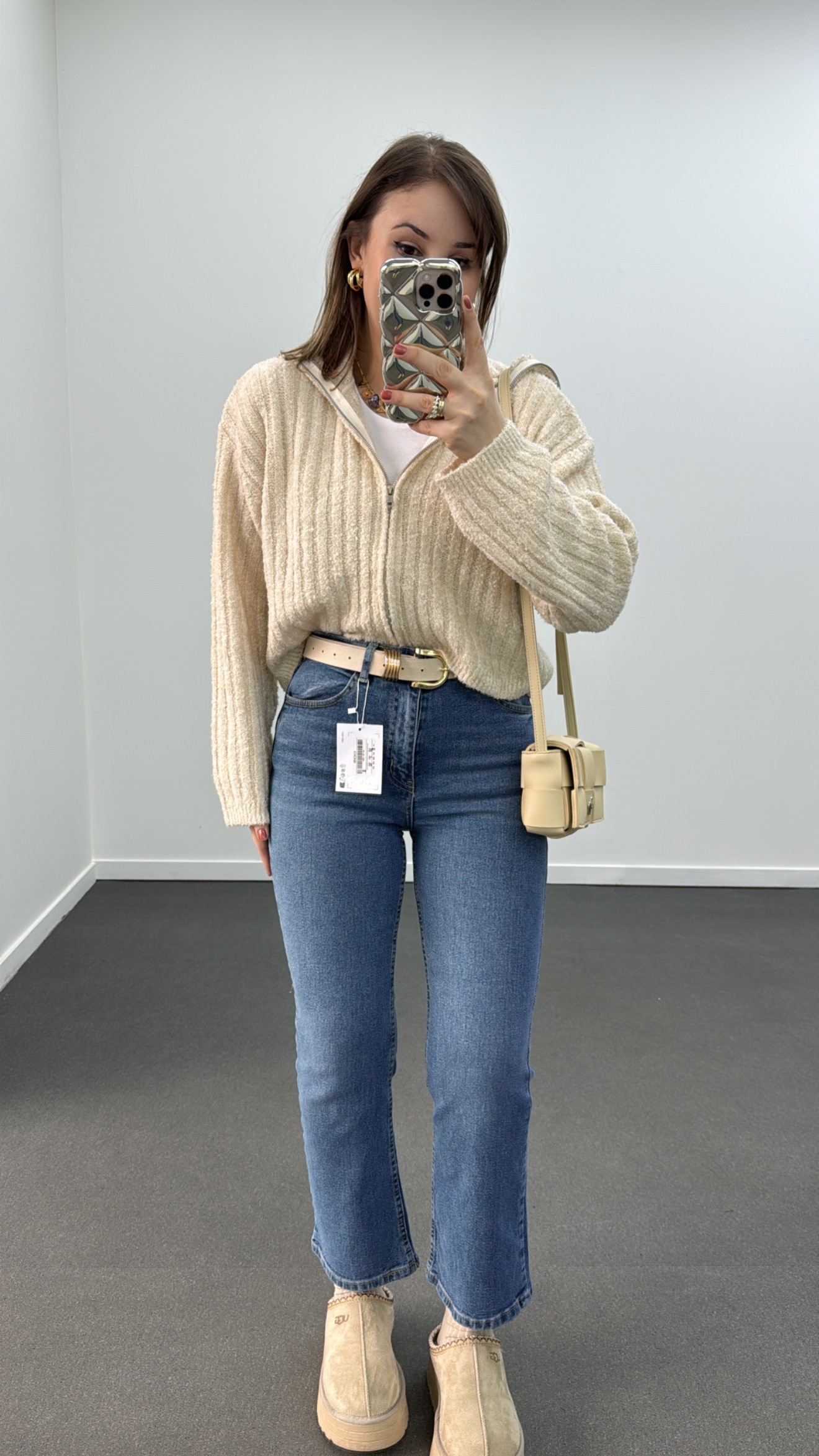CS Kot Renk Crop Flare Jeans