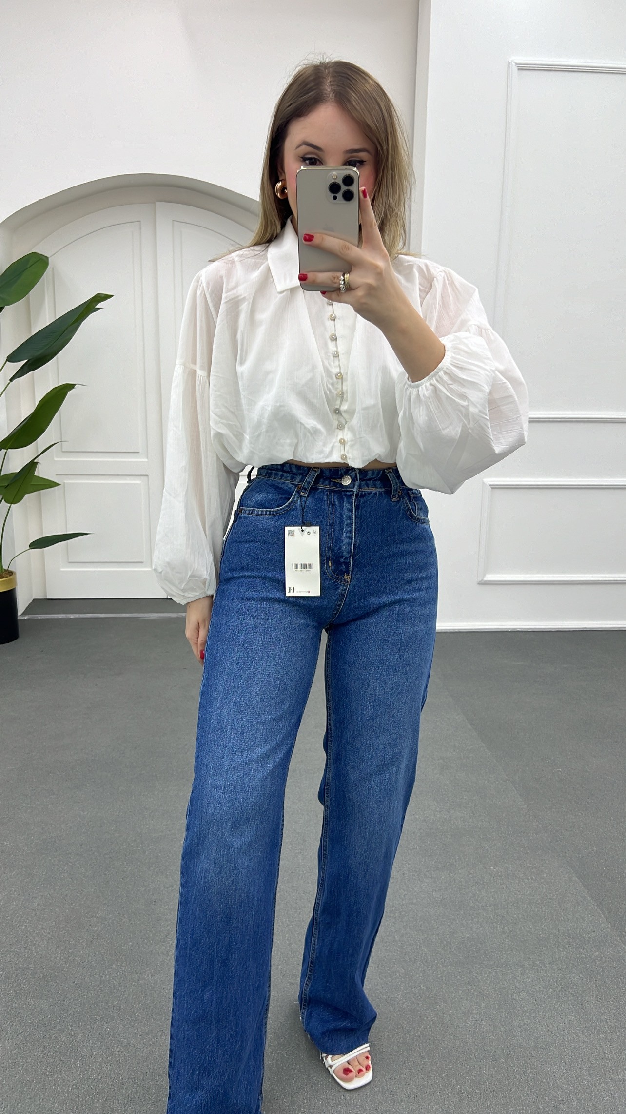 Gaston Koyu Yıkamalı Wide Leg Jeans