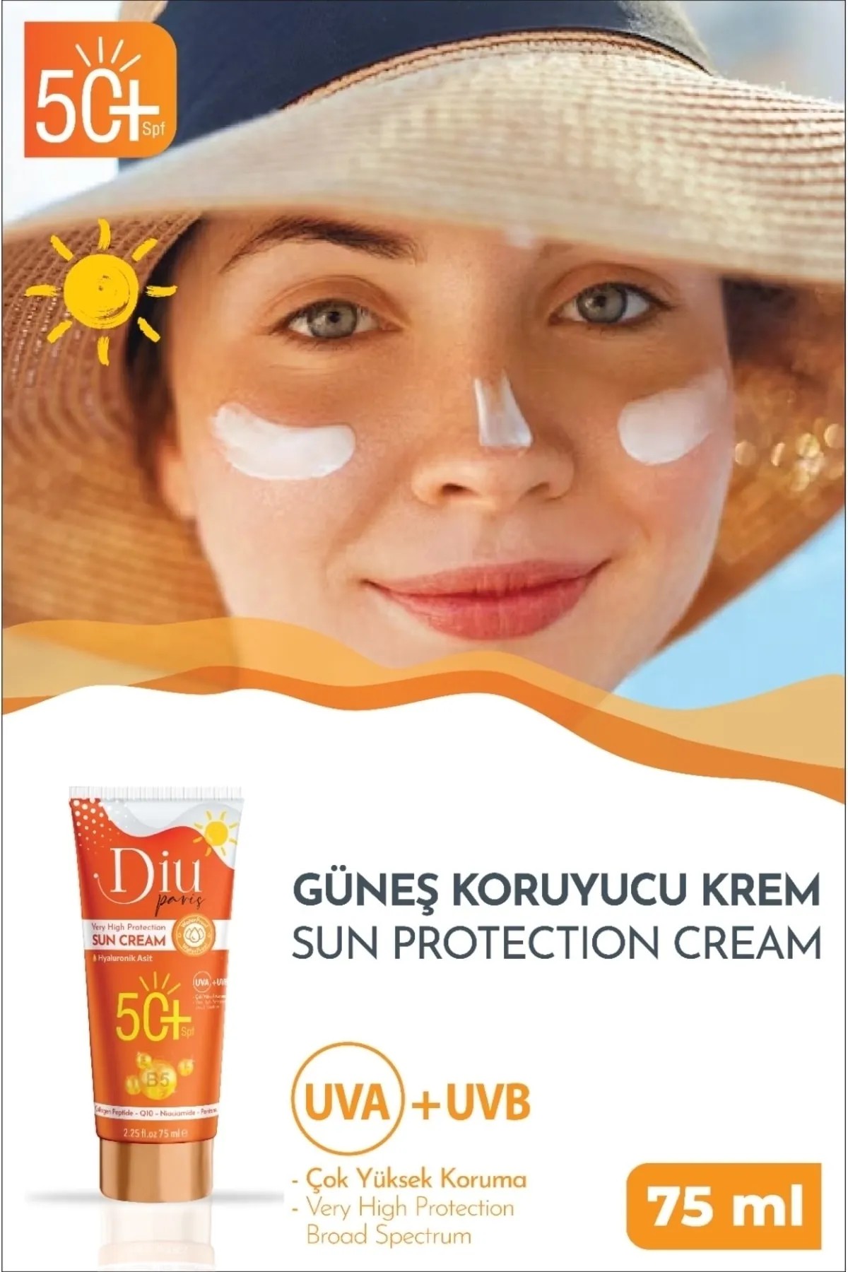 Spf 50+ Güneş Kremi Suya Dayanıklı Yaşlanma Karşıtı Uva Uvb Çok Yüksek Koruma