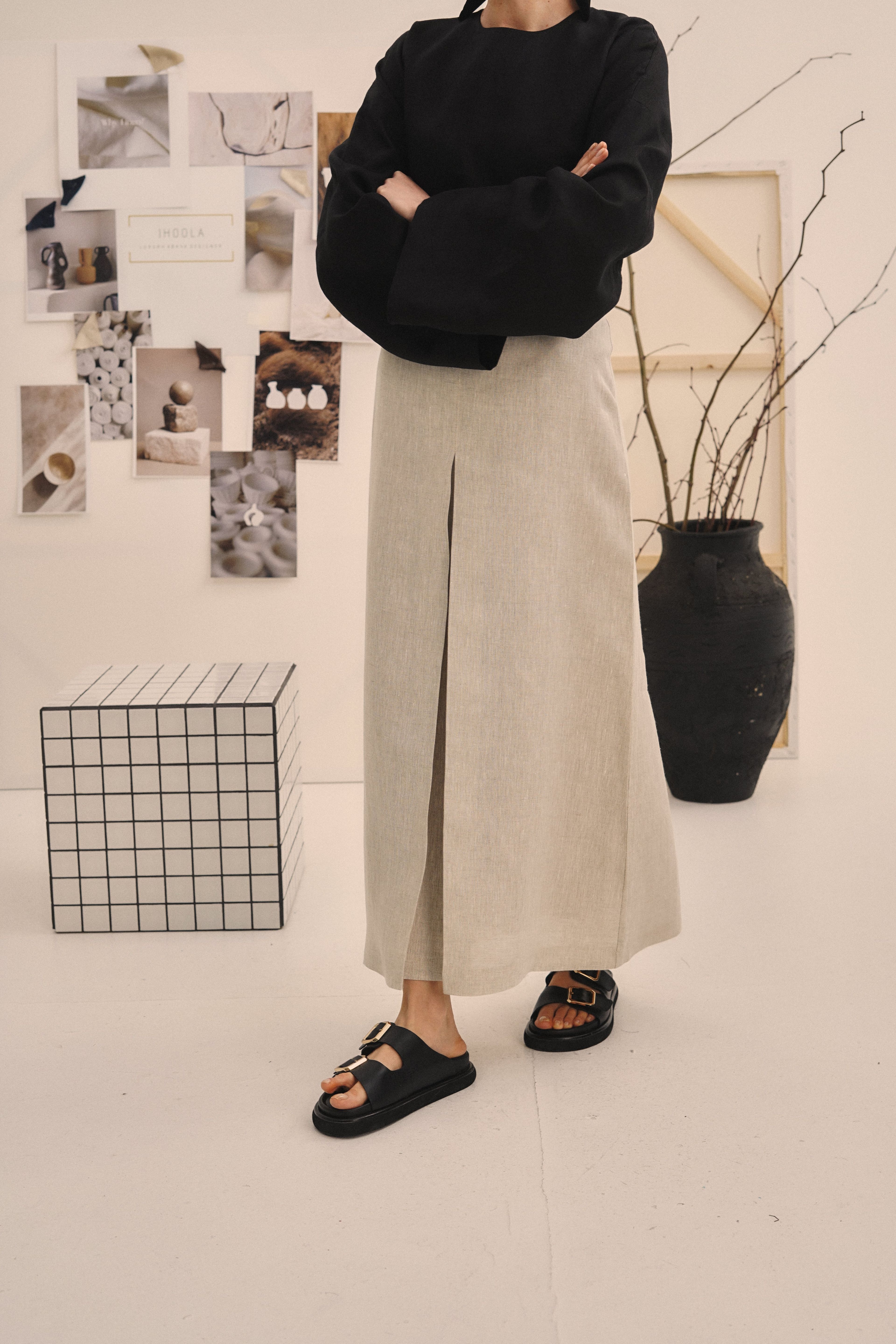 Soft Linens Siyah Etekli Takım