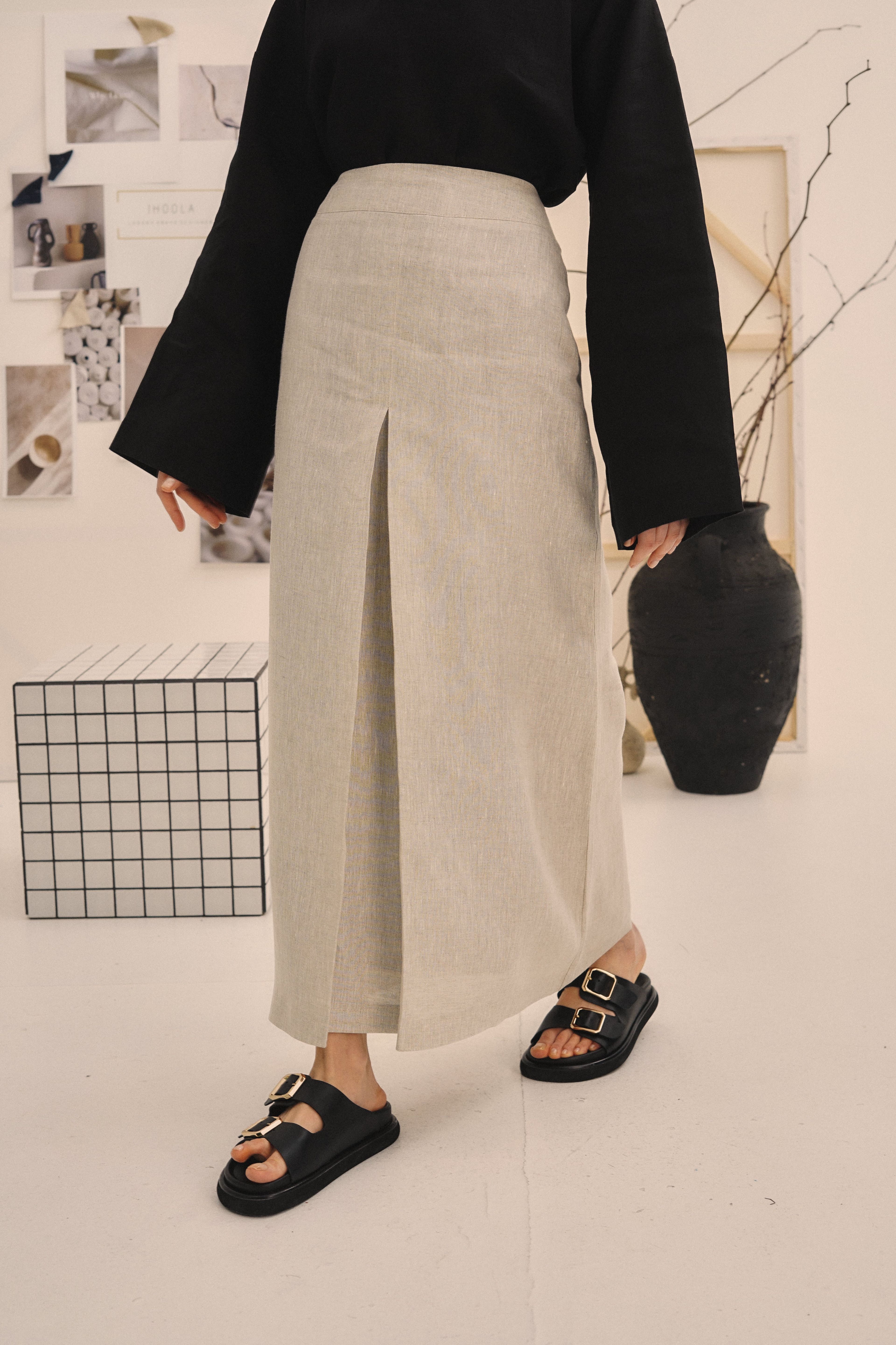 Soft Linens Siyah Etekli Takım