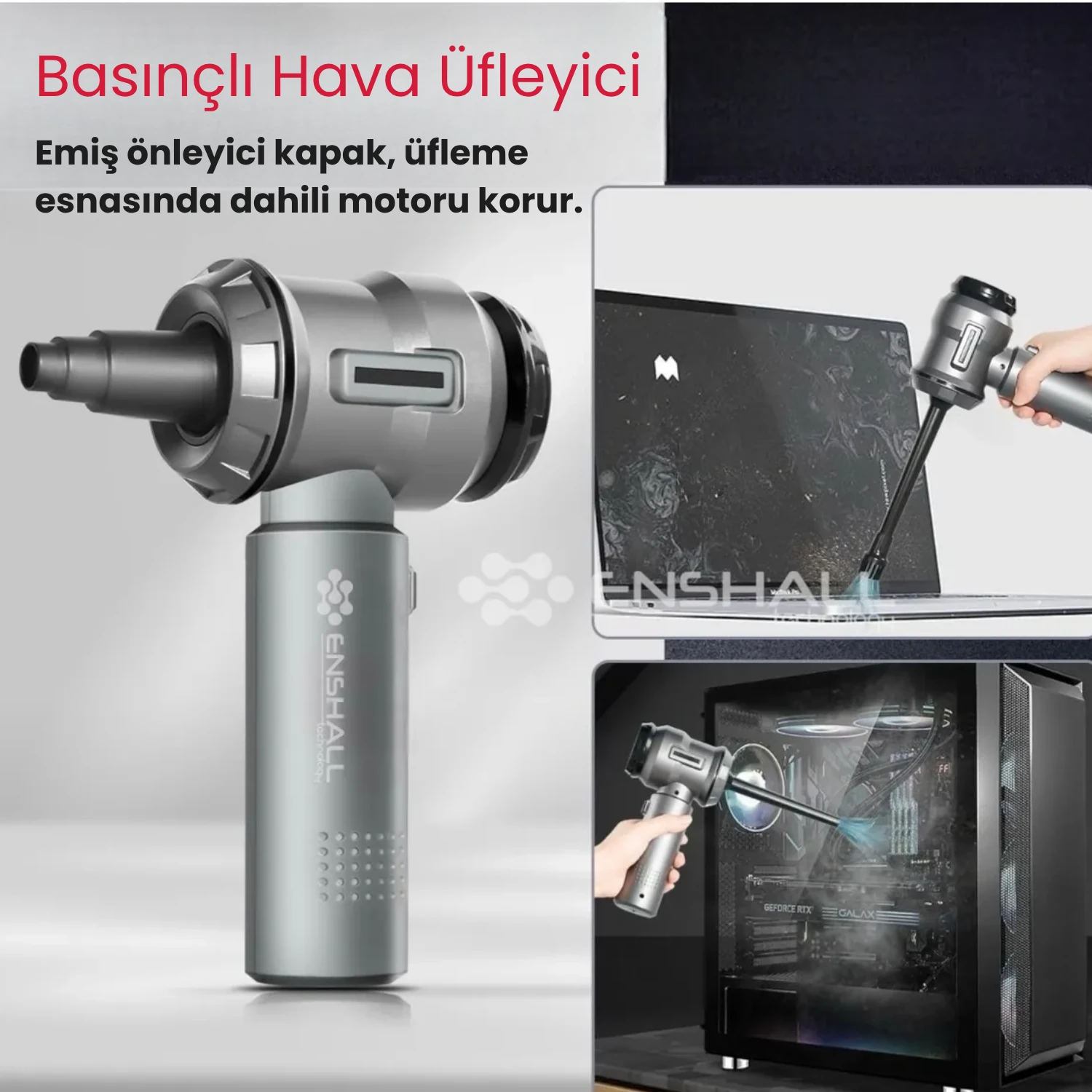 15.000Pa Ultra Çekim Güçlü Kablosuz Araç Süpürgesi - Şarjlı Mini 2in1 - AHV01