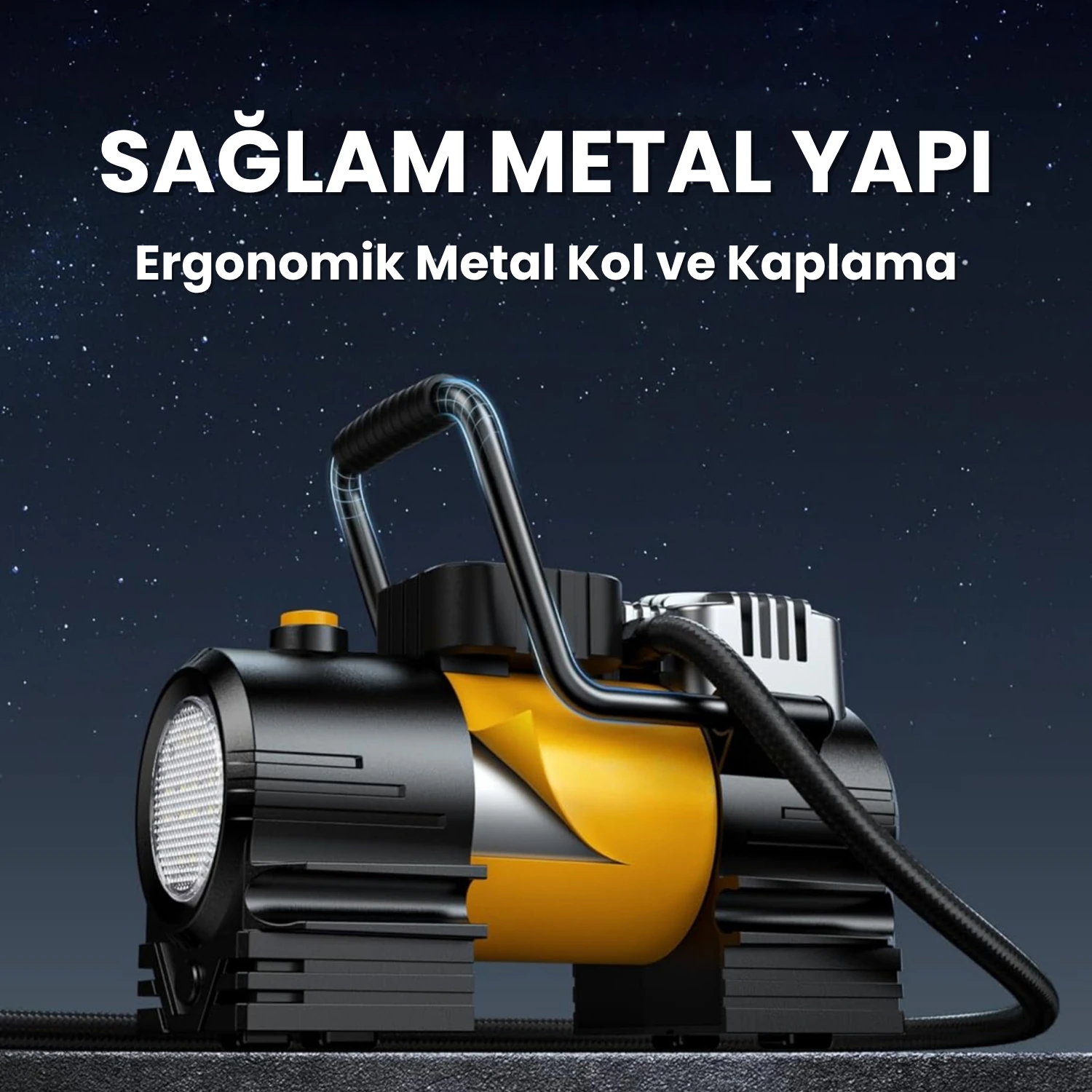 100W Kablolu Araç Lastik Şişirme Kompresörü - Çakmaklık Girişli A6677