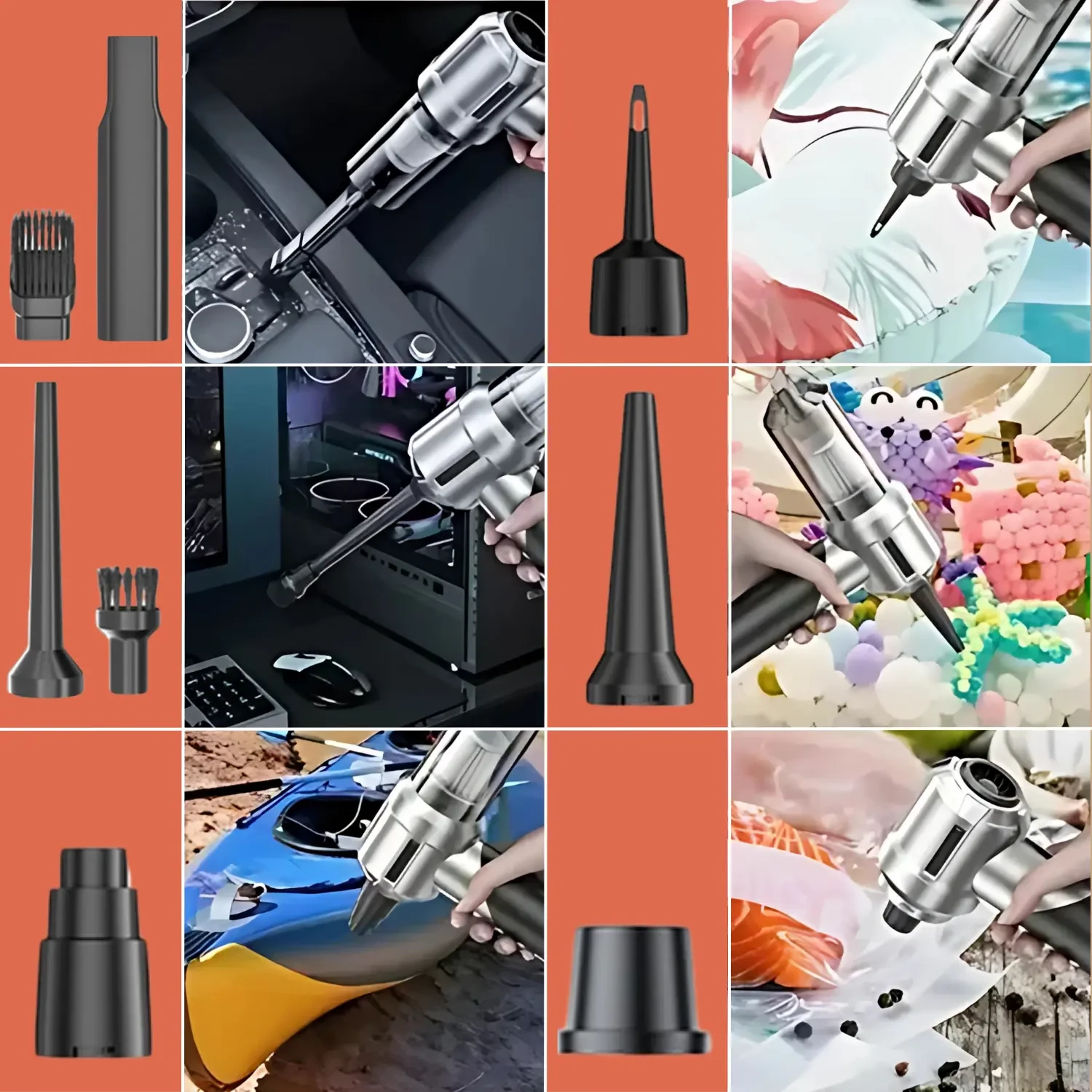 Katlanabilir 15.000Pa Güçlü Kablosuz Şarjlı Mini Araç Süpürgesi 2in1 - AHV06