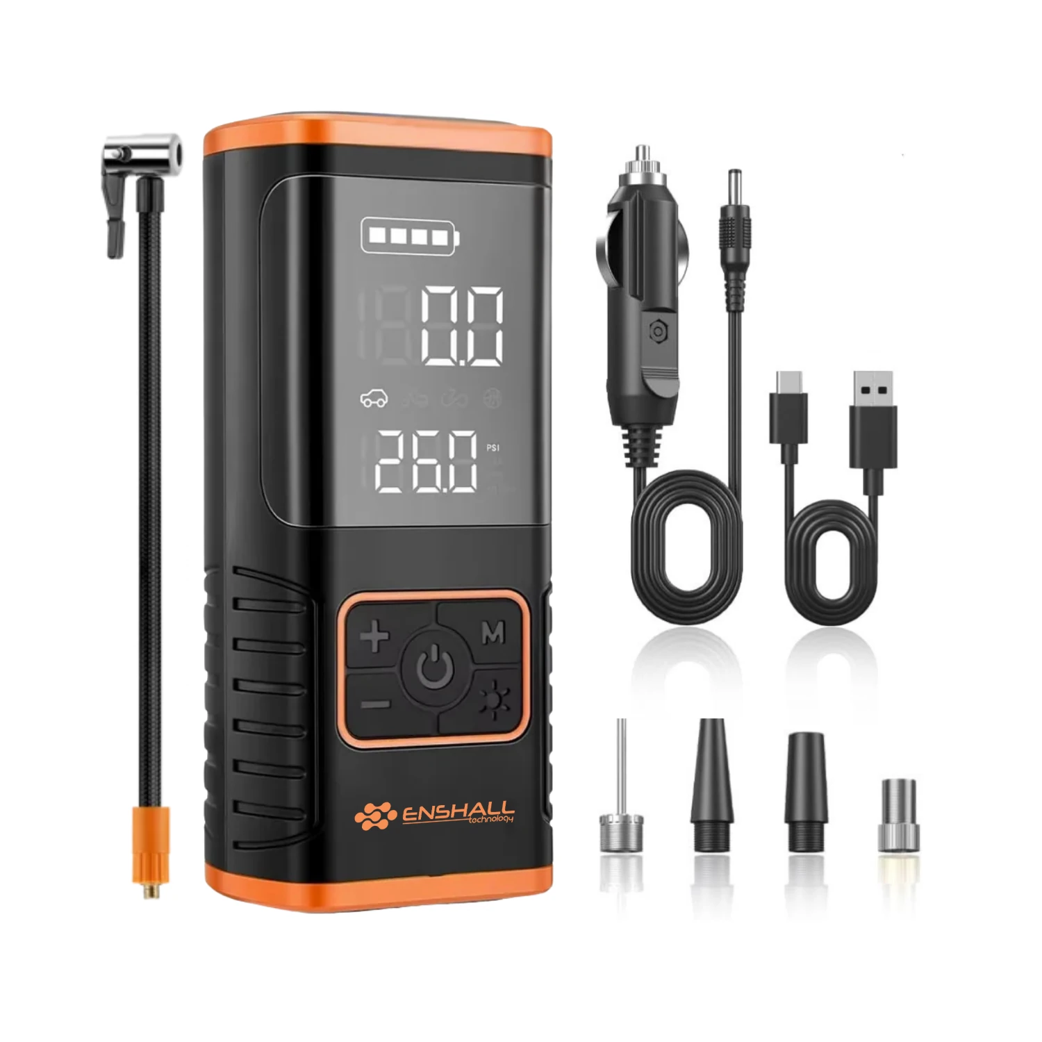 Powerbank Özellikli Şarjlı Kablosuz Araç Lastik Şişirme Hava Kompresörü - Çakmaklık Girişli A5588