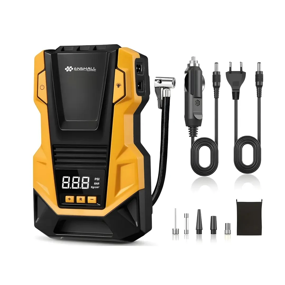 Çift Girişli (Priz/Çakmaklık) Kablolu Ev ve Araç Lastik Şişirme Hava Kompresörü - 3666