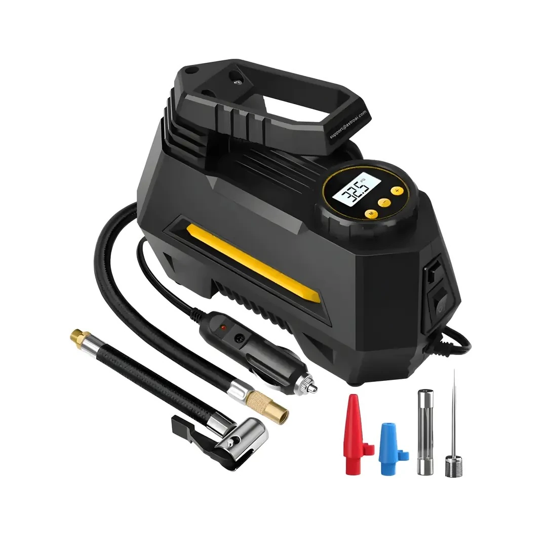 100W Çakmaklık Girişli Kablolu Araç Lastik Şişirme Hava Kompresörü - LED Işıklı A6688