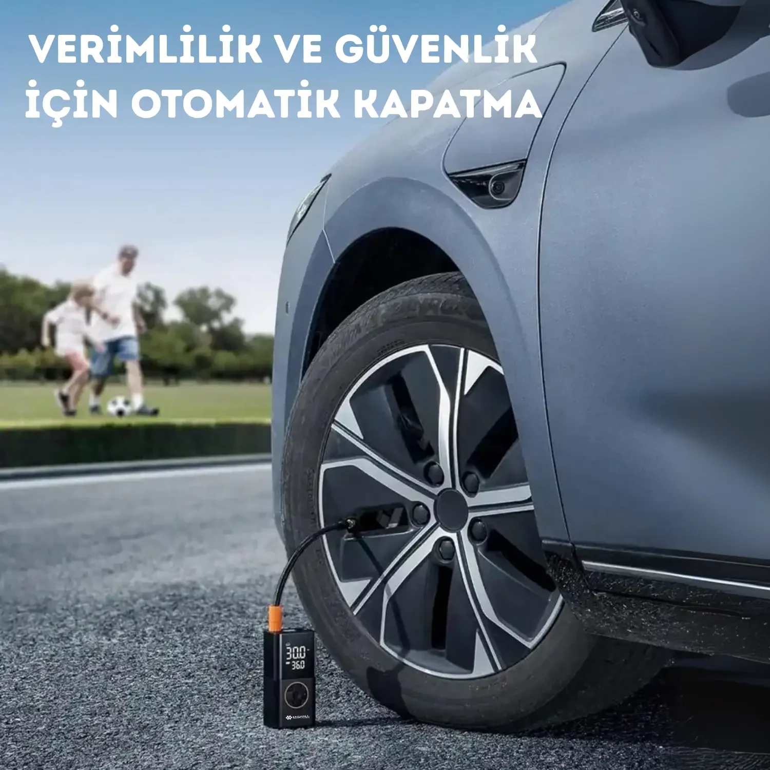Powerbank Özellikli Şarjlı Kablosuz Taşınabilir Araç Lastik Şişirme Hava Kompresörü - A6611