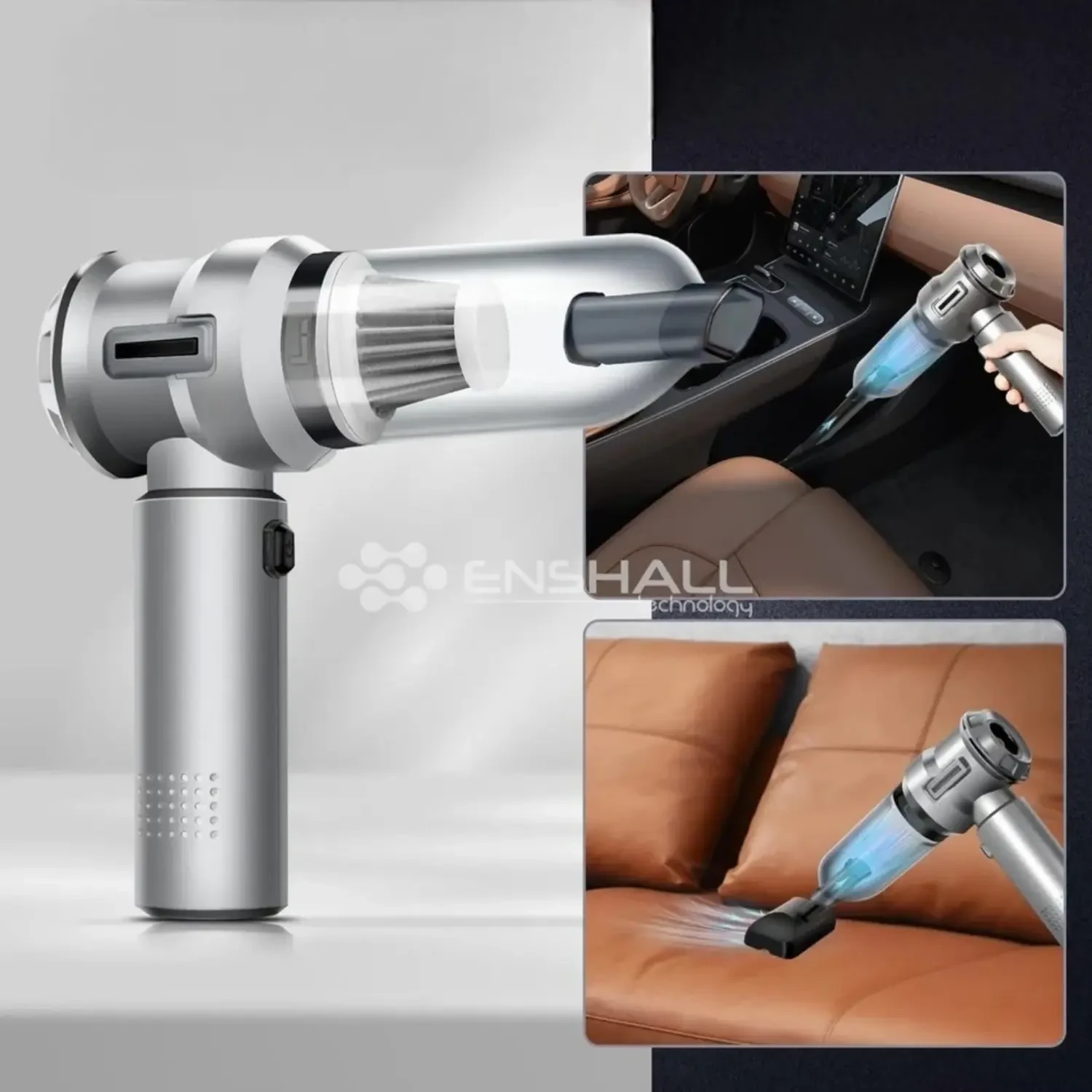 15.000Pa Ultra Çekim Güçlü Kablosuz Araç Süpürgesi - Şarjlı Mini 2in1 - AHV01