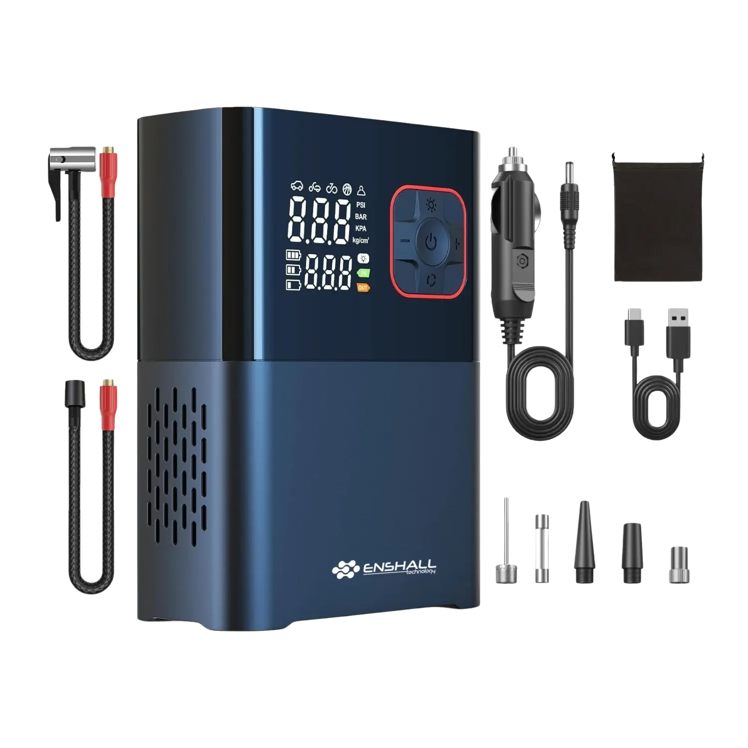 Şarjlı Kablosuz Powerbank Özellikli Araç Lastik Şişirme Hava Kompresörü - Çakmaklık Girişli 5659