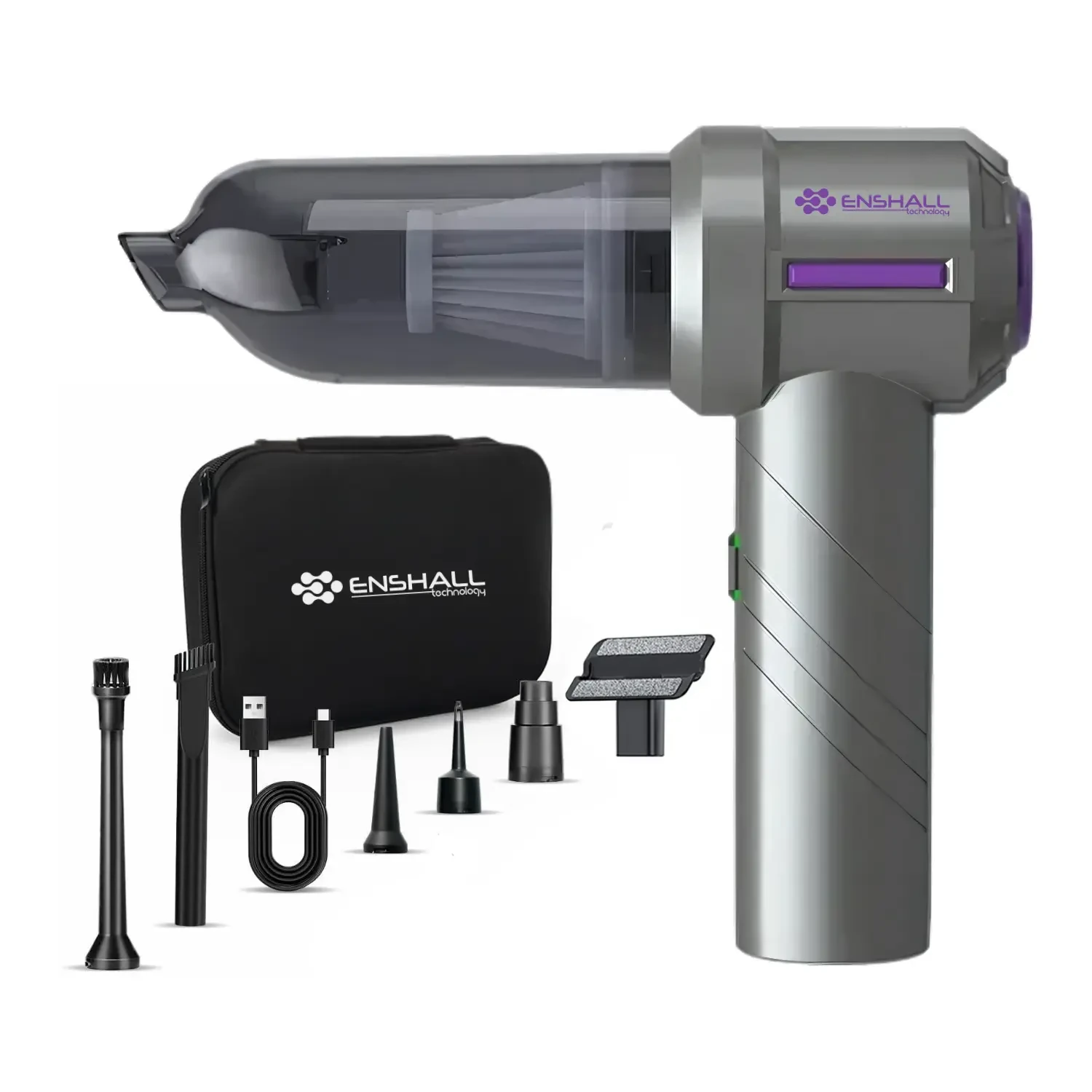 Katlanabilir 15.000Pa Güçlü Kablosuz Şarjlı Mini Araç Süpürgesi 2in1 - AHV06