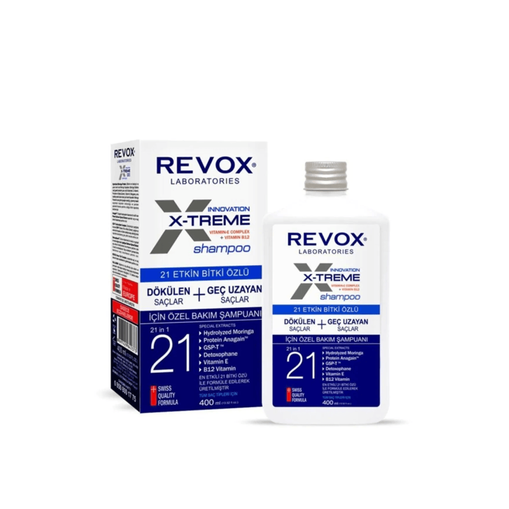 Revox X-Treme Dökülen Saçlar İçin 21 Etkin Bitki Özlü Şampuan 400 ML