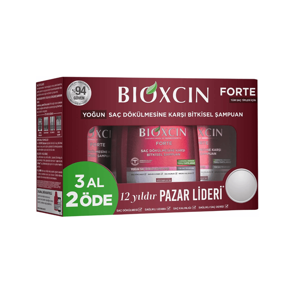 Bioxcin Forte 3 Al 2 Öde Saç Dökülmesine Karşı Şampuan 300ml