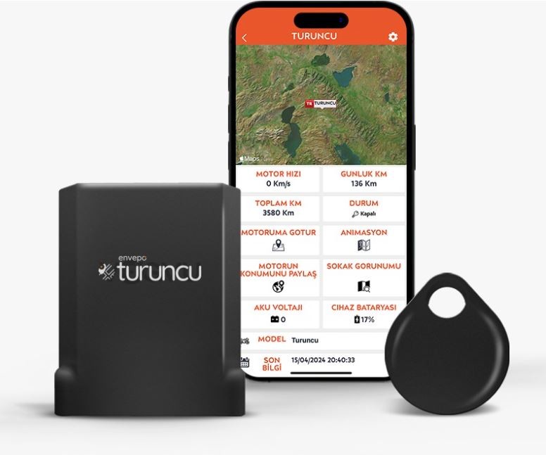 TURUNCU GO KABLOSUZ MOTOSİKLET TAKİP CİHAZI ( 12 AYLIK )