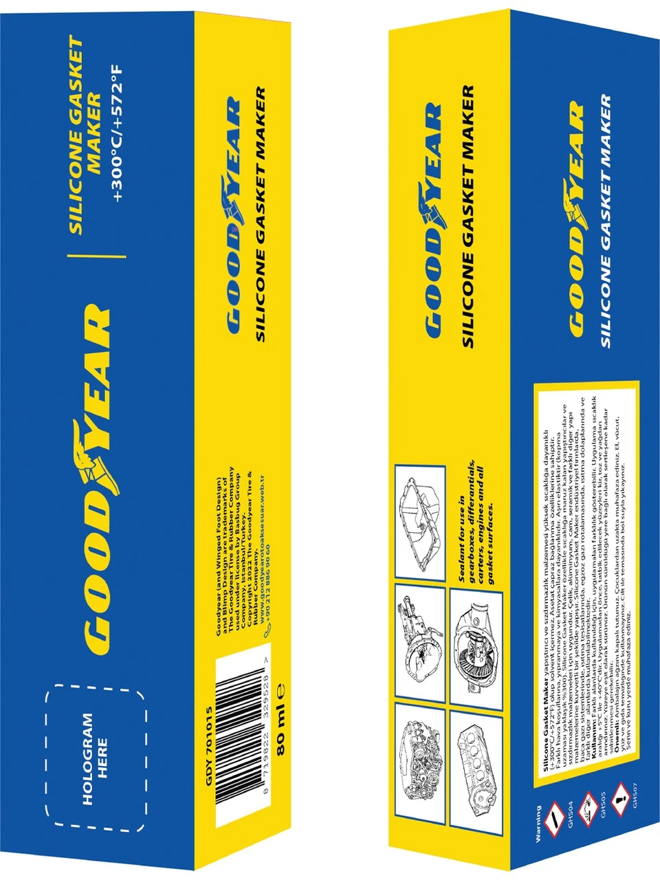 Goodyear 300° Isıya Dayanıklı Siyah Sıvı Conta Tüp Silikon 80 ml