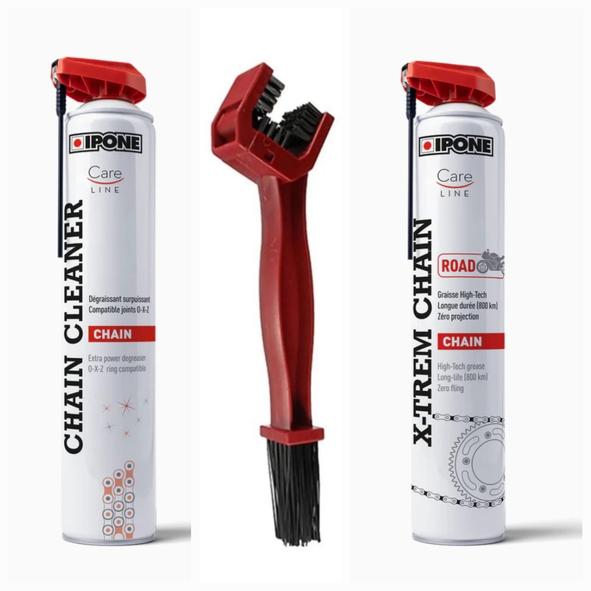 Ipone Chain Cleaner750ML+Ipone Chain Road 750ML+Zincir Temizleme Fırçası