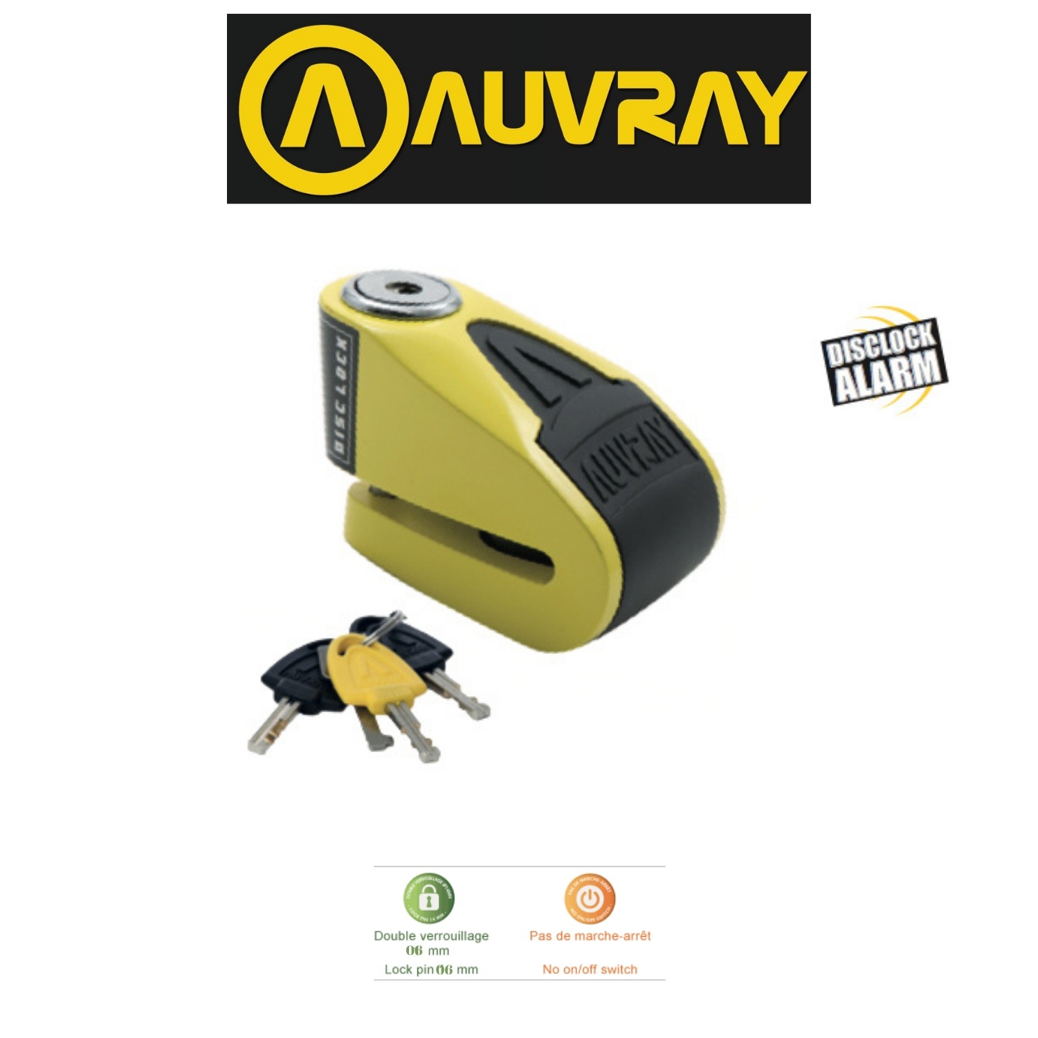 Auvray 120Db Alarmlı 6 Mm Disk Kilidi B-Lock 06