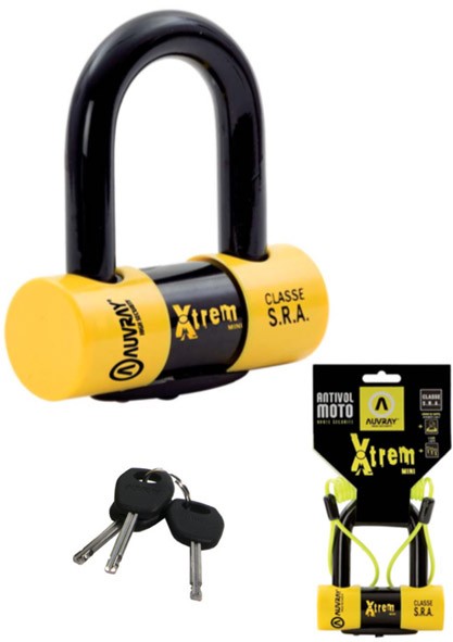 Auvray Xtrem Mini U Disk Kilidi 52 x 65 mm + Hatırlatma Kablosu