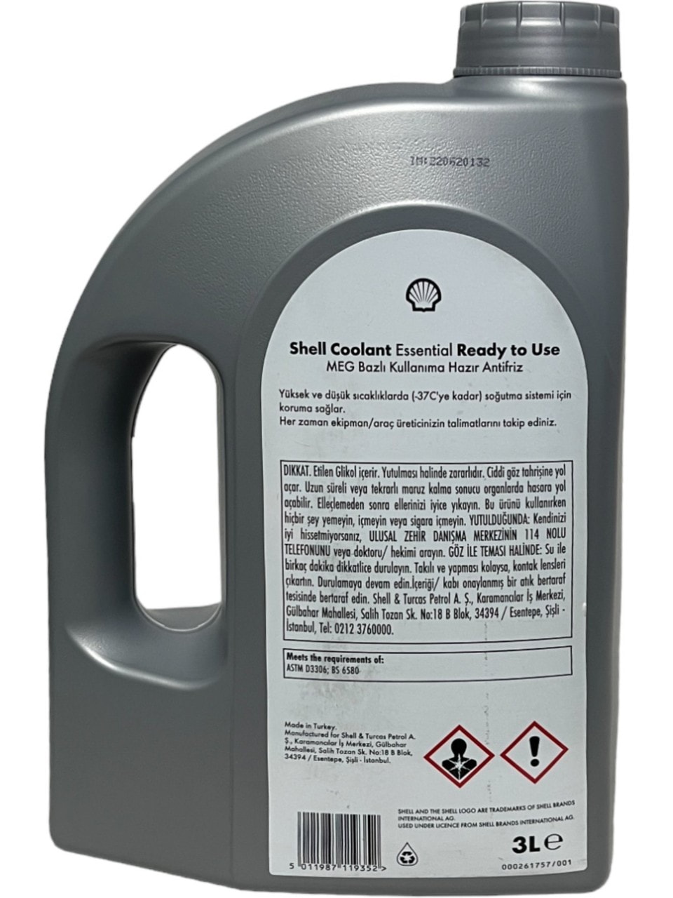 Shell Coolant Essential 4 Mevsimlik Mavi Hazır Antifriz 3 Litre
