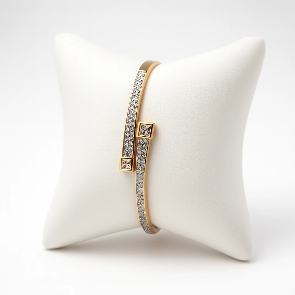 Kare taşlı kelepçe bileklik