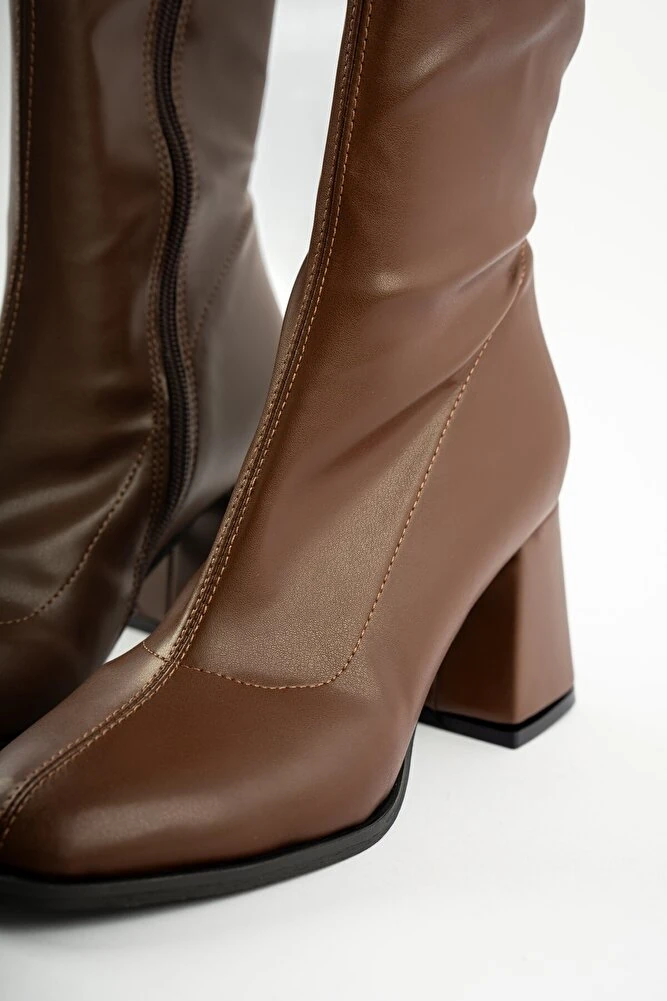 Pensa Kısa Topuklu Streç Bot- KAHVERENGİ