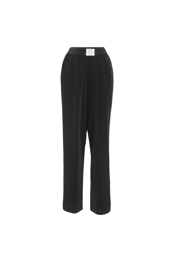 Beli Etiket Aksesuarlı Bol Paça Pantolon - Siyah