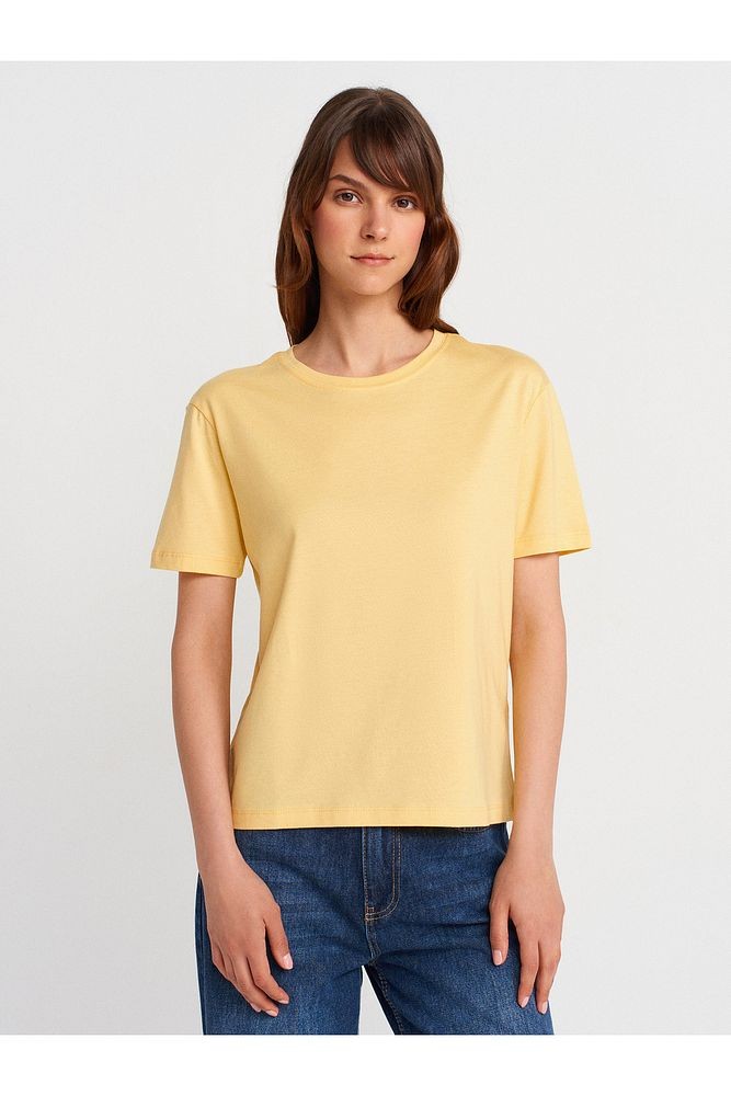 31791 Bisiklet Yaka T-shirt-Sarı