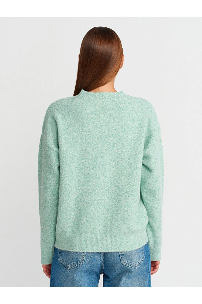 10640 Bisiklet Yaka Yumuşak Dokulu Triko Kazak-Kahve