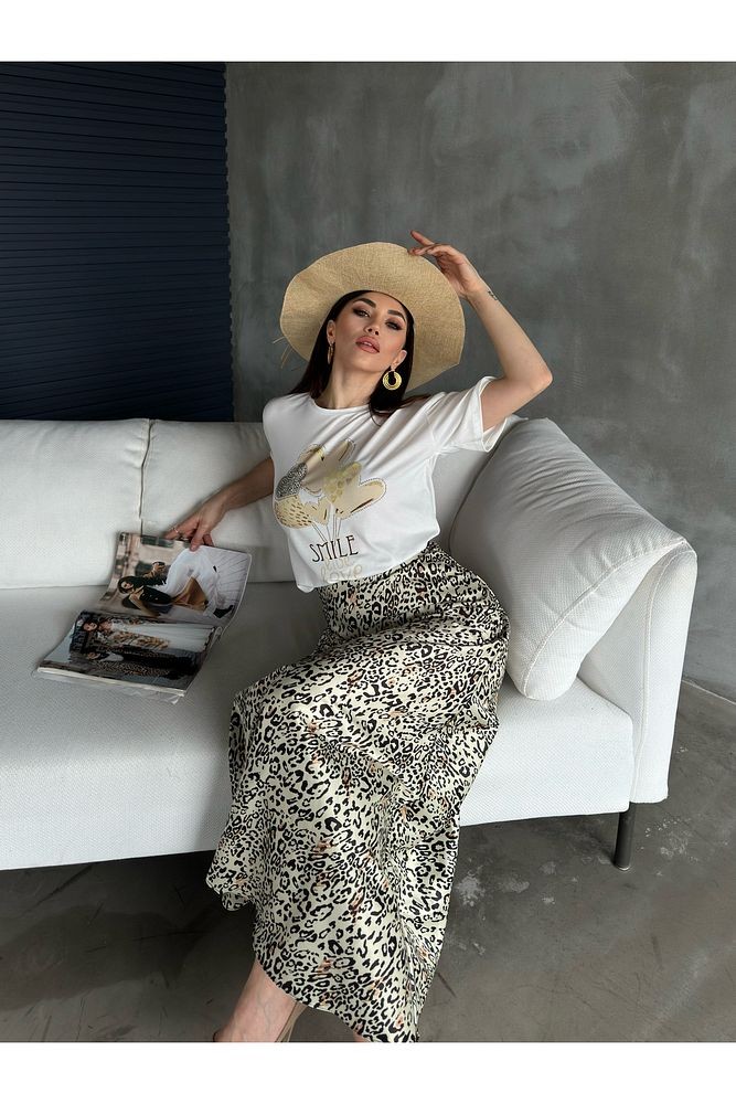 Taşlı Baskılı T-Shirt