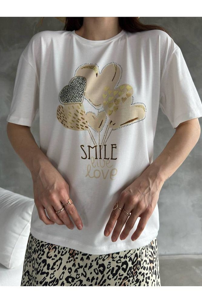 Kalpli Balon  Baskılı 1.Kalite Pamuklu Rahat Kalıp  Tshirt