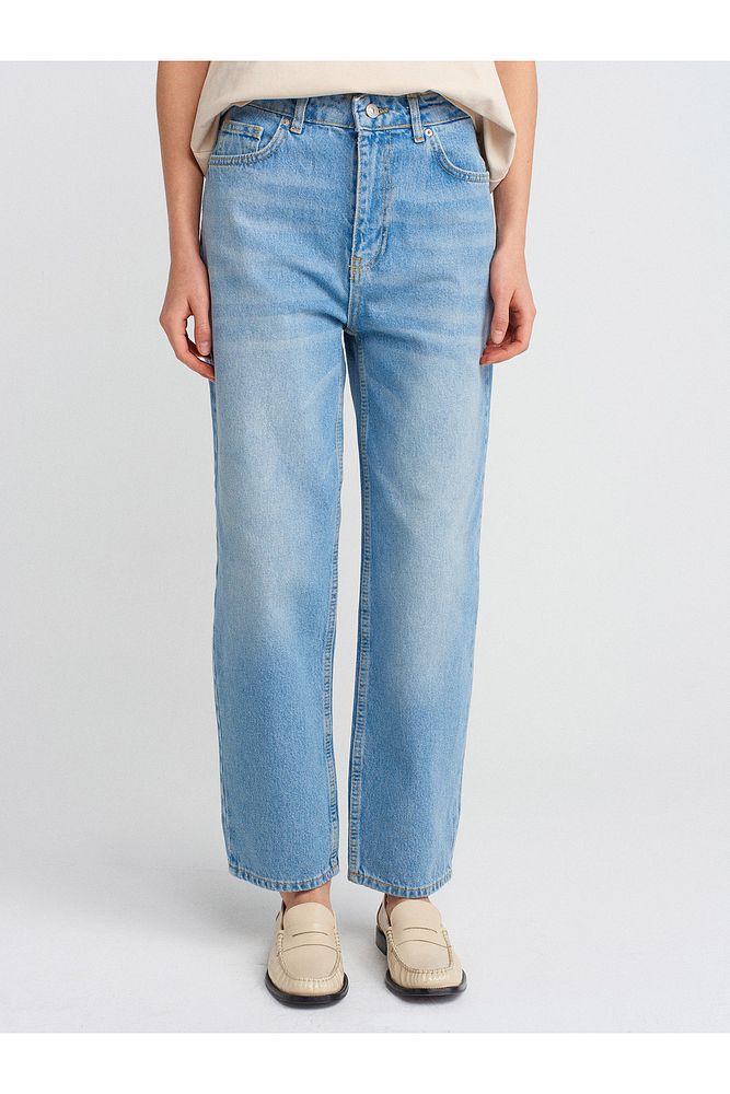 71350 Tint Yıkama Relax Denim Pantolon-Açık Mavi