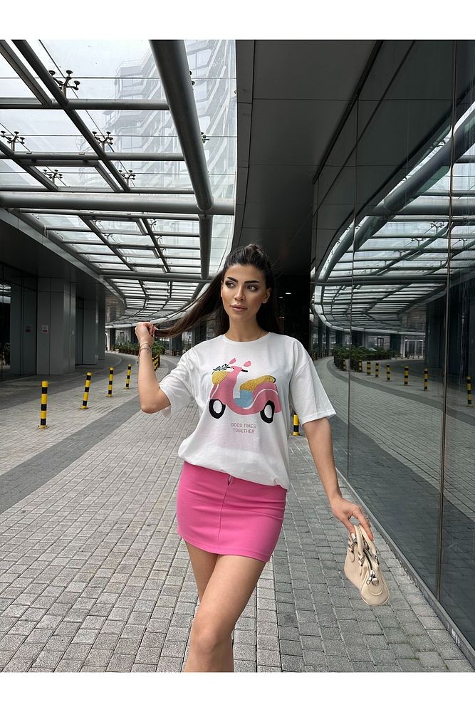 Scooter Baskılı T-Shirt