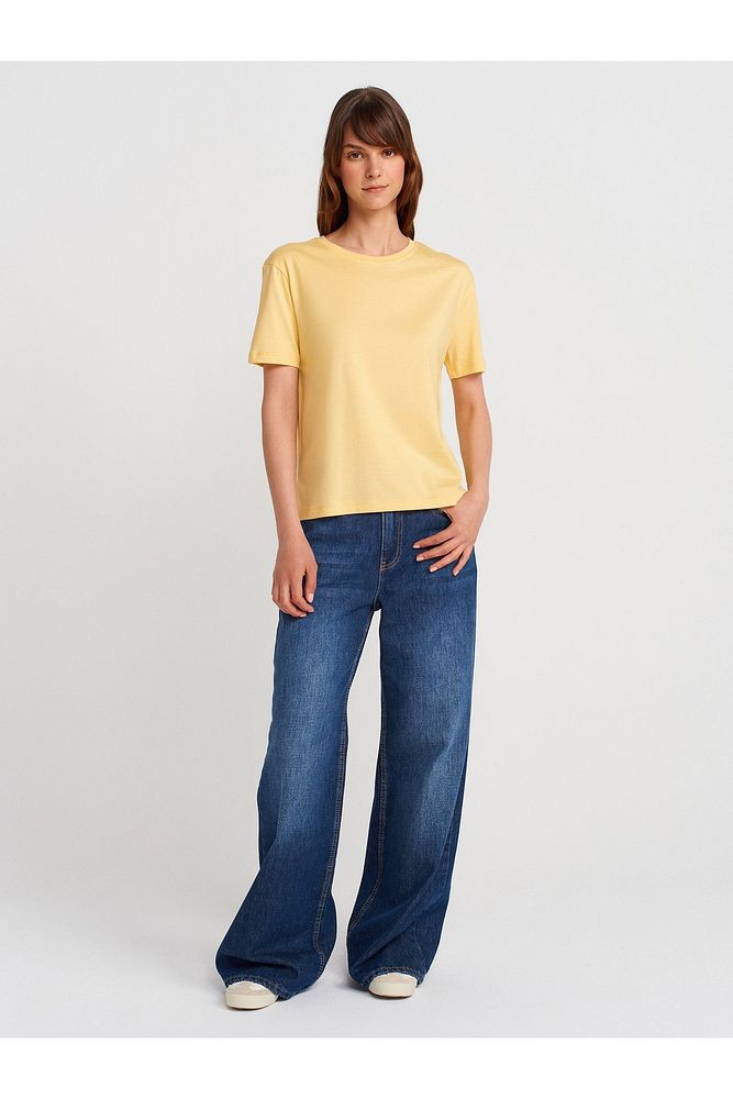 31791 Bisiklet Yaka T-shirt-Sarı